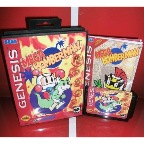 MD games card - Mega Bomber Man US Cover with Box and Manual For Sega Megadrive Genesis Video Game Console 16 bit MD card