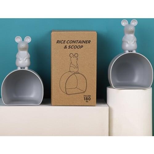 Cute Mouse Washing Rice Spoon Household Rice Measuring Device Kitchen Cartoon Flour Creative Vertical Rice Measuring Cup