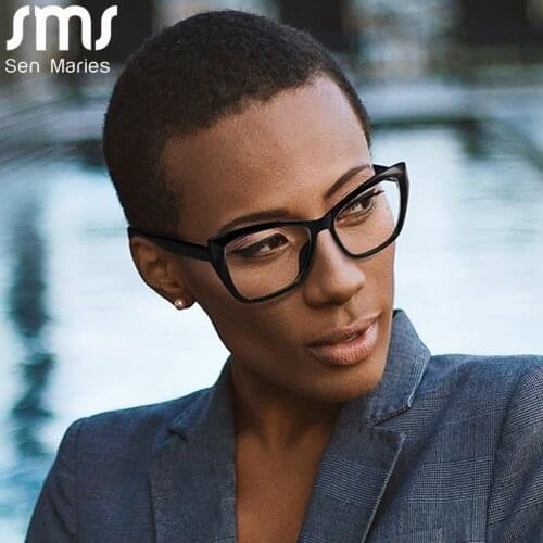 Fashion Square Anti-Blue Glasses Women Flat Lenses TR Frame Clear Lens Eye Protection Myopia Prescription Optical Eyeglasses