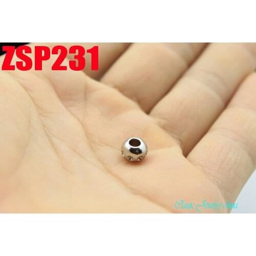 Can inlay stone 7mm stainless steel beads pandent accessories jewelry DIY parts 100pcs ZSP231