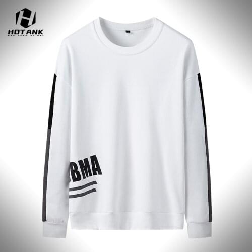 Brand New Sweatshirts Men 2021 Fashion Printed Sweatshirts O-Neck Loose Pullover Mens Patchwork Stripe Hooded Long Sleeve