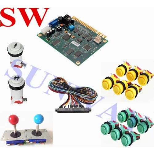 DIY arcade game kit jamma game PCB 60 in 1+28pin Wire harness+Zippyy Joystick +HAPP Button for 60 in 1 arcade video game machine
