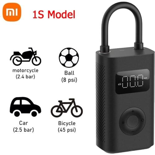 2021 Xiaomi Mijia Inflator 1S Digital Tire Pressure Portable Electric Pump with Storage Bag for Bike Motorcycle Football