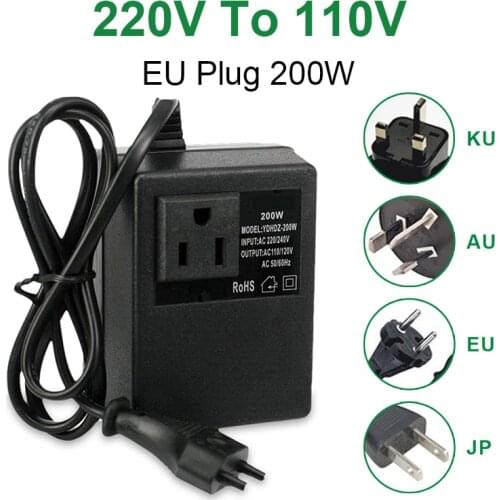 NEW 200W Voltage Converter Transformer Step Down 220V To 110V AC Step Down Travel Voltage Transformer Converter