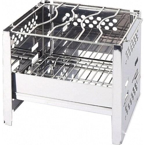 New Folding Portable All-stainless Steel Camping Barbecue Grill Carbon Oven Wood Stove Bonfire Rack Barbecue Outdoor Picnic Tool