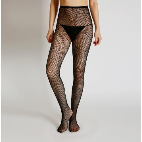 Sexy France Designs Mozimer Brand Diamond Grid Fish Net Tights Mesh Sexy Pantyhose High Flexible Womens Lingerie Stockings