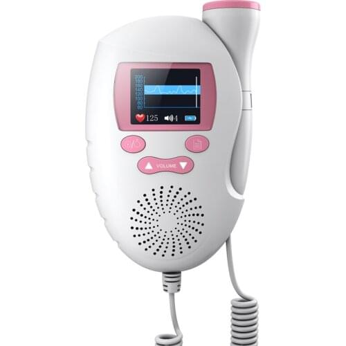 1.7 Inches Fetal Heart Rate Portable ABS Resin Doppler Ultrasonic Sound Fetal Heart Rate Pregnant Women Home Color/LED Screen