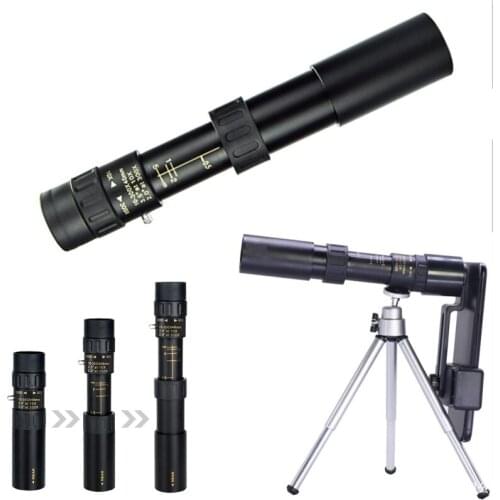 Professional Monocular Telescope 4K 10-300x40 Monocular with Holder & Tripod Night Vision Zoom Telescope Monocular for Hunting