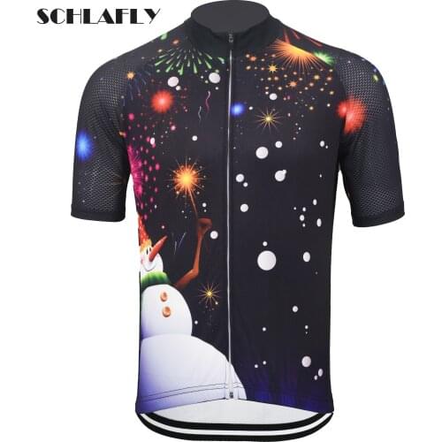Merry Christmas short sleeve cycling jersey bike wear dropshipping jersey road jersey cycling clothing schlafly cycling top