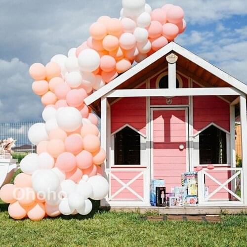 Pink Peach White Candy Pastel Balloon Garland Kit Birthday Decoration Baby Shower Wedding Party Air Globos Garland Set