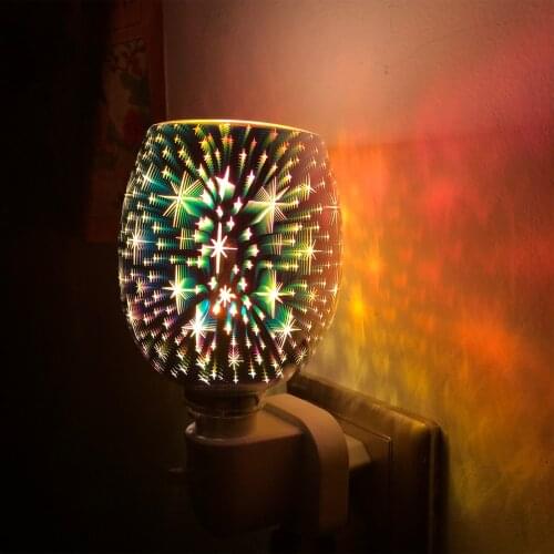 EU/US/UK Plug 12.8*8cm Plug Aromatherapy Wax Melt Warmer Essential Oil Burner Light 3D Smokeless Wax Melt Warmer Home Decoration