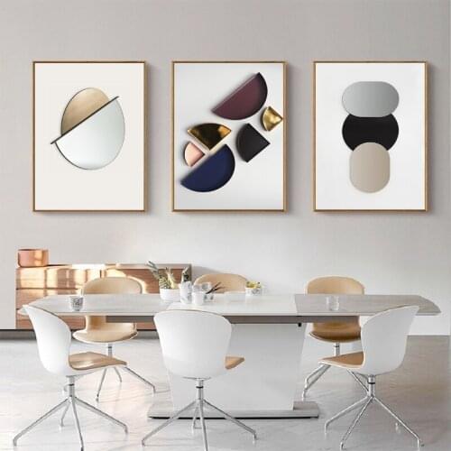 Modern Simple Living Room Decoration Geometric Abstract Combination Sofa Background Wall Painting Nordic art Color Hanging