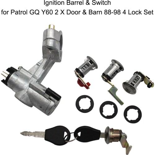 Ignition Barrel & Switch for Patrol GQ Y60 2 X Door & Barn 88-98 4 Lock Set