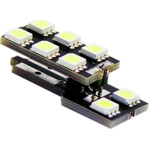 T10 192 194 168 2825 501 Canbus Error Free 5050 8 SMD Led Side Light Nonpolarity W5W Auto Width Lamp White 12V