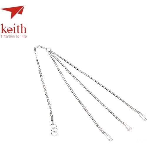 Keith Pure Titanium Hanging Chains Ultralight Portable Camping Cookware Hanging Chain Only 38G For Outdoor Picnic Ti1600