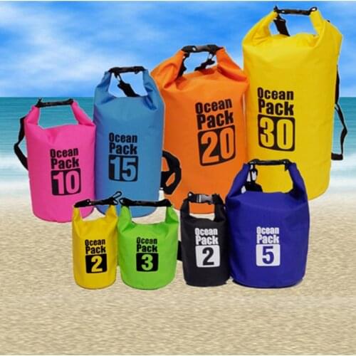 2L 3L 5L 10L 15L 20L 30L Ultralight Swimming Bag Dry 7 Colors Outdoor PVC Kayaking Storage Drifting Waterproof Rafting Beach Bag