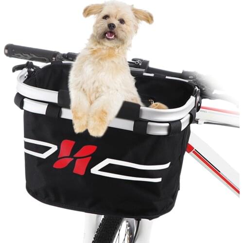 Bicycle Basket Pets Cat Seat Dog Carrier Pets Seat Bicycle Basket Front Removable Bike Basket Bag Cycling Accessories