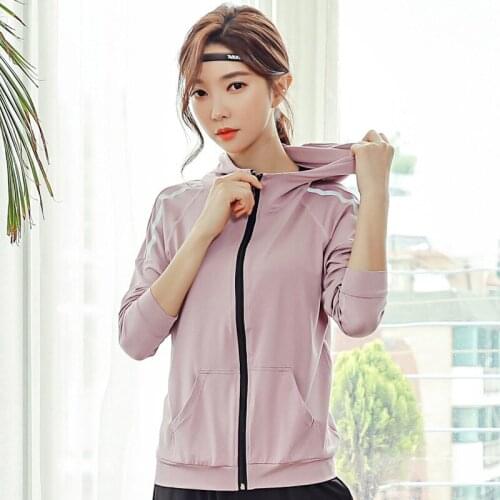 Women Jacket Long Sleeve Quickly Dry Loose Hoodie Running Jogging Fitness Gym Leisure Athletic Jacket Sweatshirt Sportswear