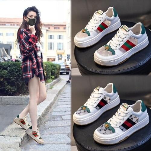 Ins New Leather Womens Shoes Summer Net Casual Flat Shallow Mouth Large Size Thick Sole Cowhide Small White