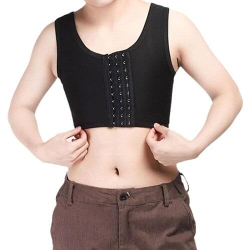 S-4xl Breast Chest Binder Transexual Vest Tomboy Lesbian Binder Bra Undershirt Flatten Chest Shapers Casual Comfort Short Tops