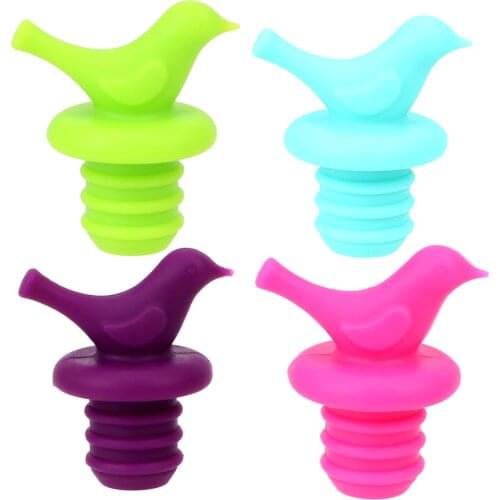 1Pcs Bottle Stopper Bottle Caps Wine Stopper Family Bar Preservation Tools Silicone Creative Bird Design Safe And Healthy