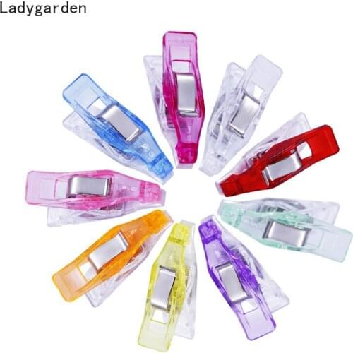 100PCS 27MM Sewing Clips Multicolor Plastic Clips Fabric Clamps Patchwork Craft Clips Clothing Clips Holder Quilting Clip