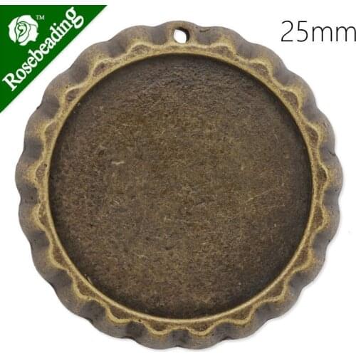 25mm Antique bronze Round Flattened Bottle Caps,zinc alloy filled,20pcs/lot-10006008