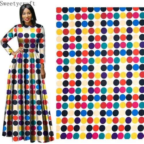 3 yards African Ankara Real Wax Fabric Polyester Dot Prints Sewing Wedding Dress Fabric For Women Party Diy Home Decoration