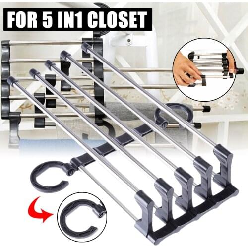 5 In1 Closet Adjustable Closet Hook Tie Belt Scarf Organizer Trousers Pants Rack Hanger MultiFunctional Organizer Storage Rack