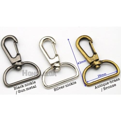 50pcs/lot 25mm 1inch Alloy Swivel Clasps Snap Key Hooks DIY Key Chain Ring Nickle/Black/Bronze Free Shipping HK-007