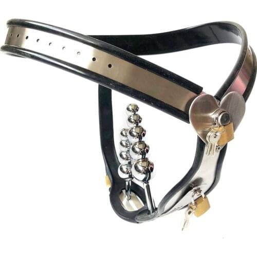 Stainless Steel Silicone Female Chastity Belt Anal Plug Dildo Panties BDSM Bondage Chastity Device Lock Adult Sex Toys For Women