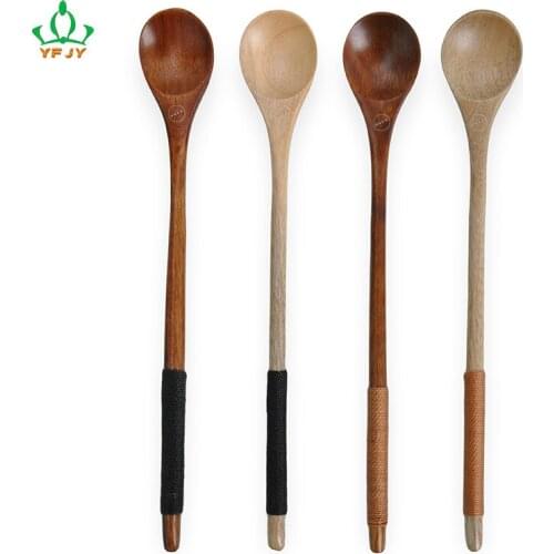 Free shipping 10pieces Handmade fine grinding fruit juice honey wooden spoon spoon dietetic culture life spoon