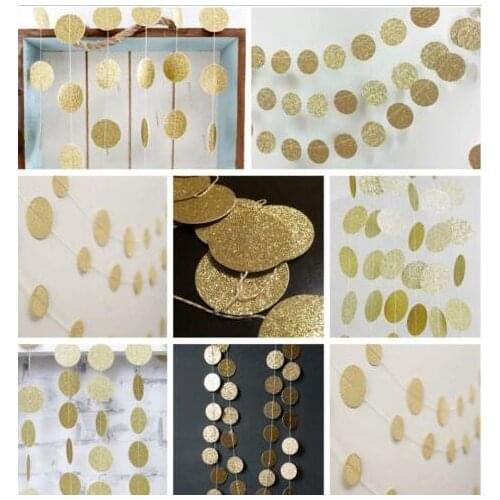 Glitter Round Slips Wedding garlands Birthday nursery Baby shower banners bridal baby shower party decoartions