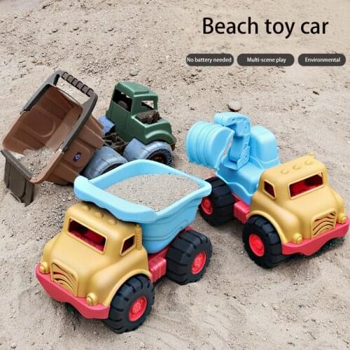 Large engineering vehicle excavator childrens toy car boy beach shovel digging bucket inertia car set