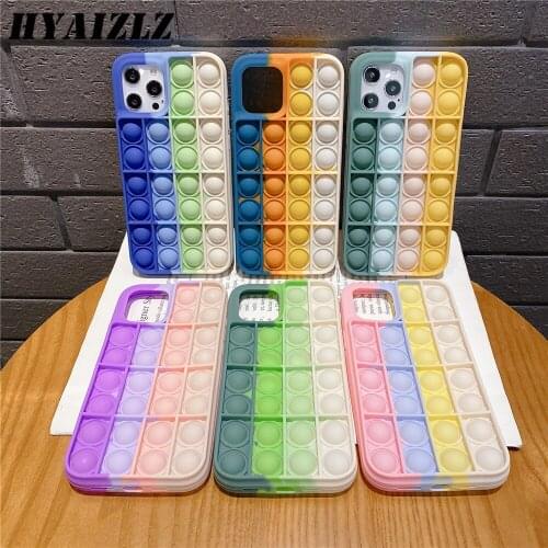 Stress Reliever Phone Case for iPhone 12 11 Pro Max XS XR X SE 2020 7 8 Plus Soft Silicone Fundas Shockproof Funny Back Cover