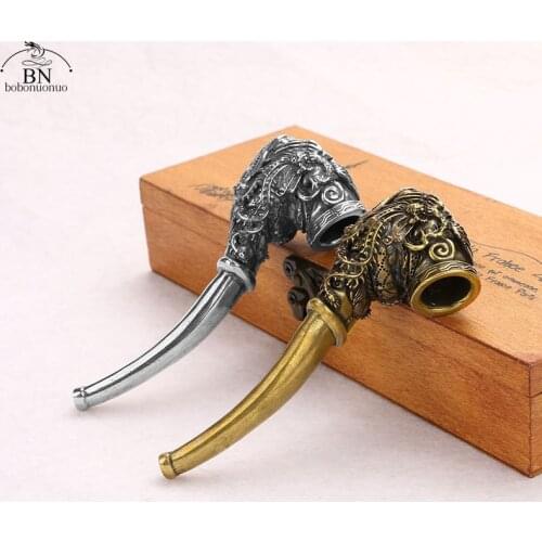 Pure Copper Smoke Tipsy Dragon Phoenix Cigarette Holder Fillter Tobacco Pipe Handmade Desk Decoration Home Decor Accessories