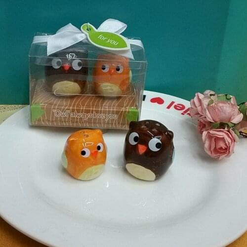 Baby Owl Seeing You Ceramic Baby Owl Salt & Pepper Shakers Baby Shower Favors Seasoning Pot