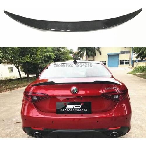 For Alfa Romeo Giulia 2017 2018 High Quality Carbon Fiber Exterior Rear Spoiler Tail Trunk Lip Boot Wing Decoration Car Styling