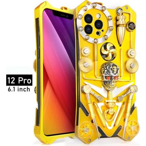 For iPhone 12 Pro Phone Case iPhone12 Mini Gothic Full Metal Mechanical Gear Armor Case For iPhone 12 Pro Max Coque