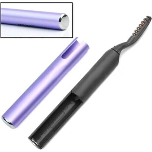 Purple Portable Pen Style Electric Perm Heated Eyelash Curler Long Lasting Eye lash Curler Makeup Curling Kit For Women