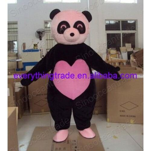 Hot sale Cute Cartoon Character lovely HEART PANDA Adult Mascot Costume fancy dress costume