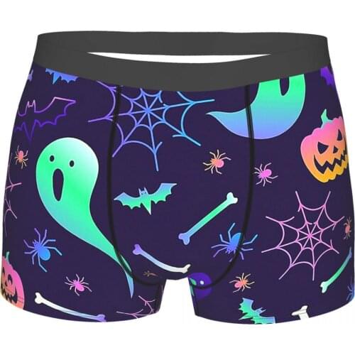 Halloween Trick-or-treating Helloween Face Underpants Breathbale Panties Mens Underwear Print Shorts Boxer Briefs