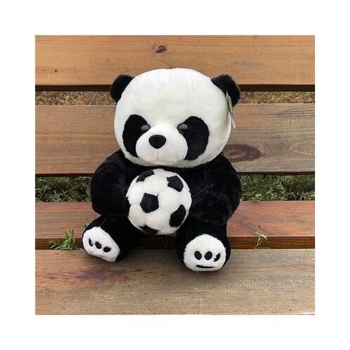 Simulation sitting panda plush toy hug football panda soft doll kids toy throw pillow decoration birthday gift h0837
