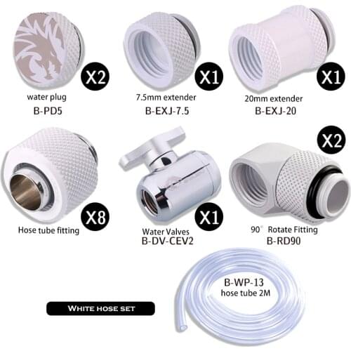 Bykski Hose Soft Tube Pipe Fitting KIt Set For PC Water Cooling OD 13/16MM