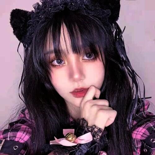 Lace Bells Cat Ears Hair Accessories Cos Maid Ruffled Lace Headband Plush Cat Ears Ribbon Bells Lolita Cosplay Headband