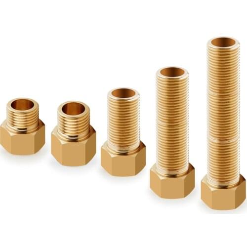 1/2" BSP Female To Male Thread Brass Socket Pipe Fitting Adapter Coupler Connector Length 26mm 28mm 40mm 50mm 70mm 100mm