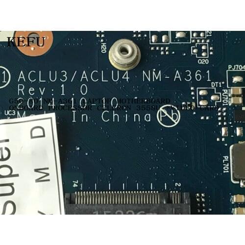 KEFU 100% NEW, ACLU3/ ACLU4 NM-A361 MAINBOARD for Lenovo G50-80 LAPTOP MOTHERBOARD ,PROCESSOR I3-5005U +VIDEO CARD