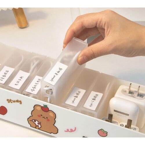 Frosted texture artifact neat and easy to take label design multiple sizes of optional data line storage box J06