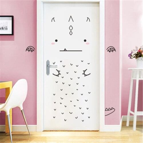 Cartoon Expression Door Paste Cabinet Stickers Kindergarten Childrens Room Decoration Stickers Home Decoration DIY Sticker