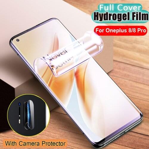 2 Pcs Soft Hydrogel Film For Oneplus 8 Pro Screen Protector Full Cover Anti-Scratch Not Glass Front Film One plus 7T 7 Pro 8Pro